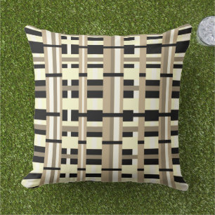 Cojín De Exterior Taupe, Tan, Negro, Blanco Moderno