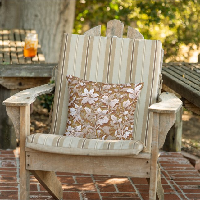 Cojín De Exterior Terracota quemada Naranja Boho botánico moderno (Silla)