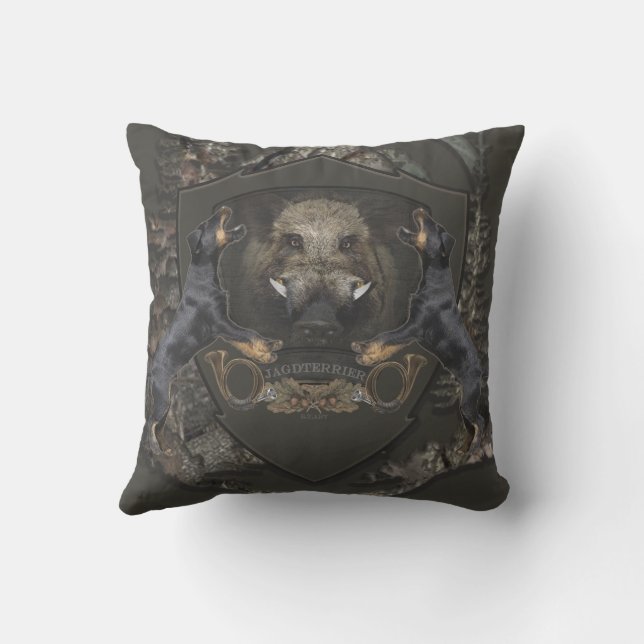 Cojín De Exterior Terrier de caza alemán (Jagdterrier) (Reverso )