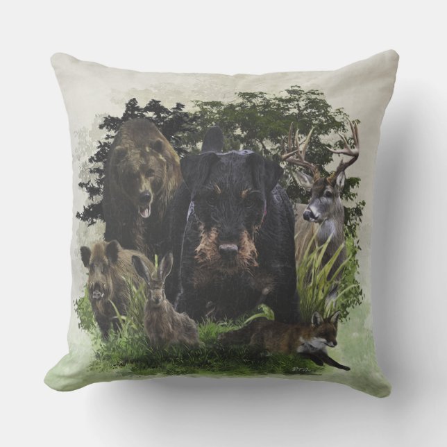 Cojín De Exterior Terrier de caza alemán (Jagdterrier) (Anverso)