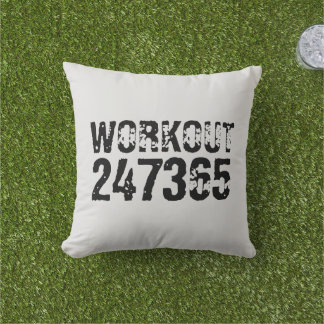 Cojín De Exterior Texto desgastado y raspado Workout 247365 negro