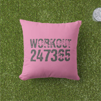 Cojín De Exterior Texto desgastado y raspado Workout 247365 rosa