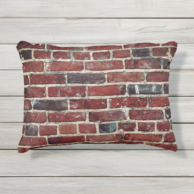 Cojín De Exterior Textura de Guay de pared de ladrillo (Anverso)