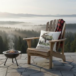 Cojín De Exterior "The Great Outdoors" Customizable Watercolor Moose