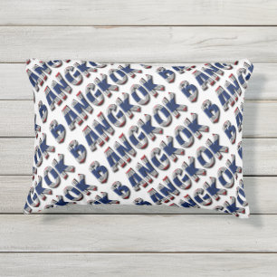 Cojín De Exterior Tipografía de la bandera tailandesa de Bangkok