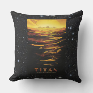 Cojín De Exterior Titan Moon del anuncio de destino espacial Saturno