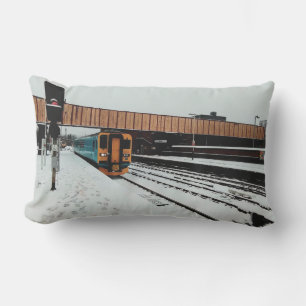 Cojín De Exterior Tren turquesa y amarillo