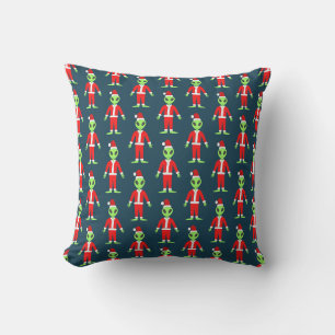 Cojín De Exterior UFO Ho Ho Padre Navidad alienígena Patterado