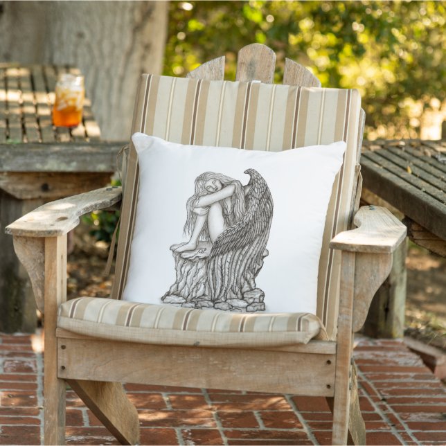 Cojín De Exterior Un ángel dormido en la piedra (Silla)