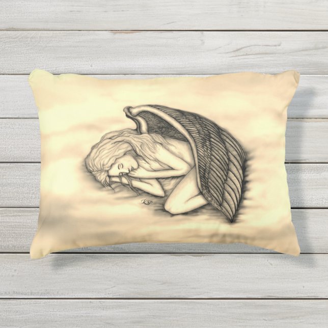Cojín De Exterior Un ángel durmiente en las nubes del cielo (Anverso)