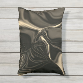 Cojín De Exterior Undulaciones sepias metálicas sobre fondo oscuro