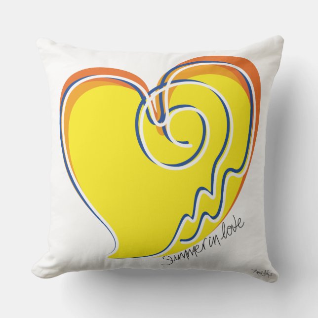Cojín De Exterior Verano enamorado - Sun & Beach Heart (Anverso)