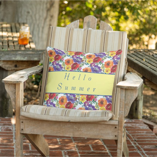 Cojín De Exterior Verano floral brillante (Silla)