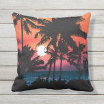 Cojín De Exterior Verano Tropical Naranja Rosa Palm Trees Sunset<br><div class="desc">Este diseño tropical y fresco es perfecto para los meses cálidos de verano. Cuenta con una moderna puesta de sol de neón rosa, naranja y violeta con siluetas negras de palmeras y un sol brillante. ¡Es hermoso, magnífico y pintoresco! ***NOTA DE DISEÑO IMPORTANTE: Para cualquier solicitud de diseño personalizado, como...</div>