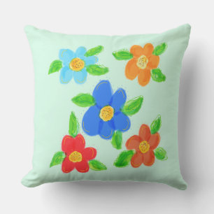 Cojín De Exterior Verde azulado Y Rojo naranja