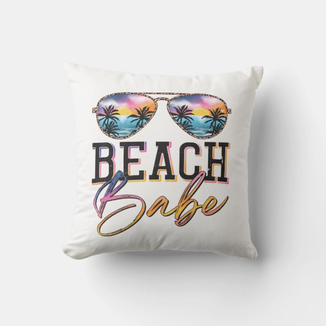 Cojín De Exterior Vibes De Verano Cuidados Gafas De Sol Babe Beach H (Anverso)