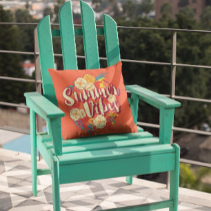 Cojín De Exterior Vibraciones de Verano Patio Piscina Floral 