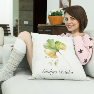Cojín De Exterior Vida herbal: personalizable Ginkgo Biloba