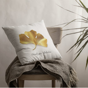 Cojín De Exterior Vida herbal, personalizable Golden Ginkgo Biloba