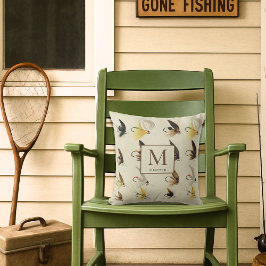 Cojín De Exterior Vintage Fly Flies Watercolor Náutico Thor