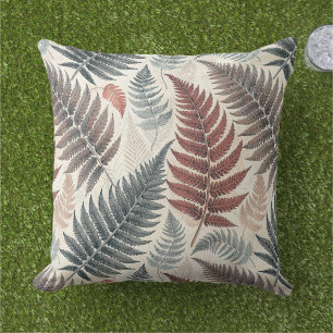 Cojín De Exterior Vintage-style botanical fern leaves
