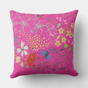 Cojín De Exterior Violeta Floral Girly Spring