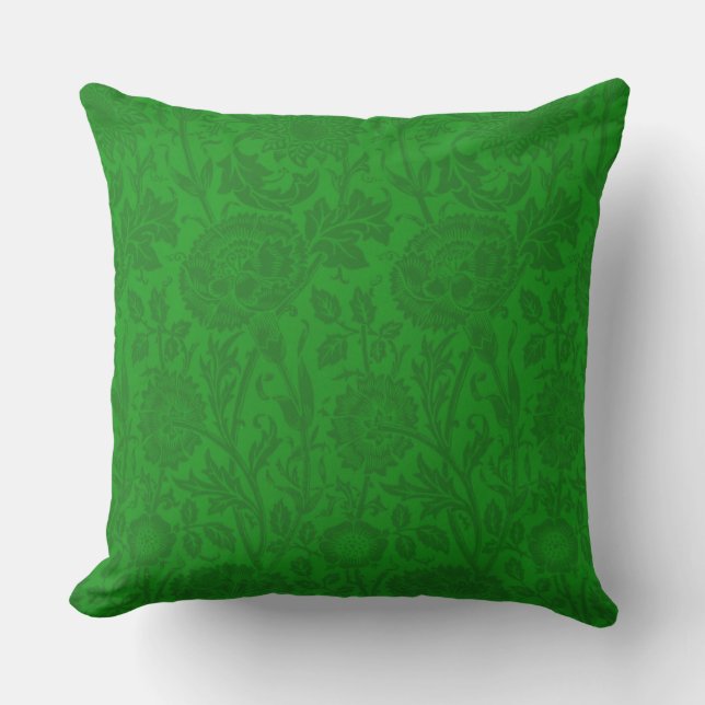 Cojín De Exterior William Morris Green Floral Pillow (Anverso)