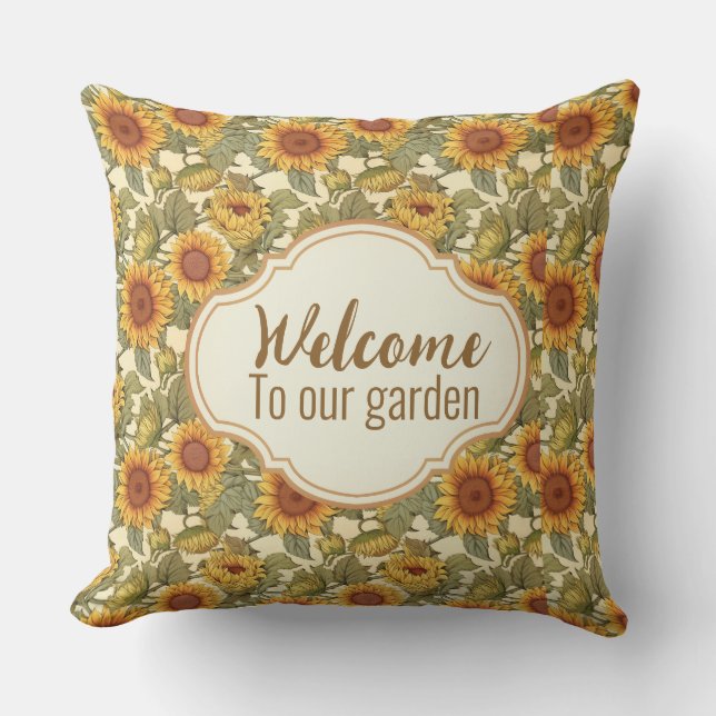 Cojín De Exterior William Morris Personalizado Autumn Sunflower Pati (Anverso)
