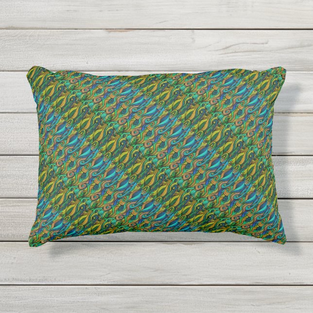 Cojín De Exterior Wool Topped paisley (Anverso)