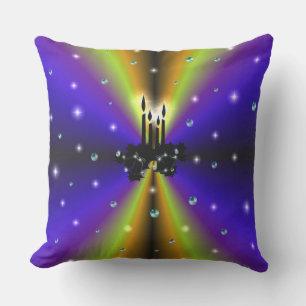 Cojín De Exterior Xmas Artdeco sobre el arco iris amarillo morado