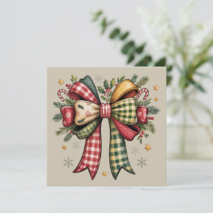 Cojín de lazo de Navidad patchwork Rústico festivo