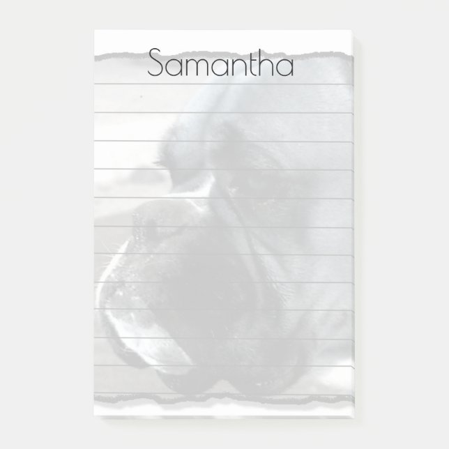 Cojín de notas de post-it del perro del boxeador (Anverso)