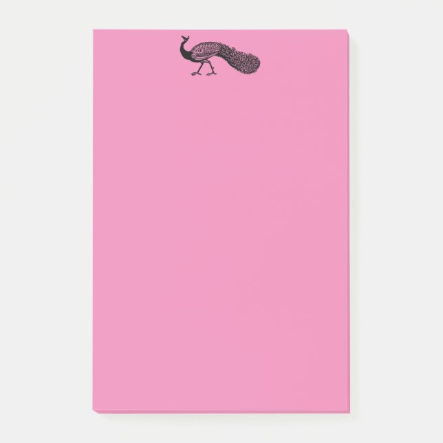 Cojín de notas orgulloso de post-it del pavo real (Anverso)