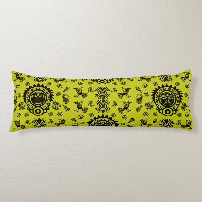 Cojín Decoración artística azteca mexicana en casa (Anverso)