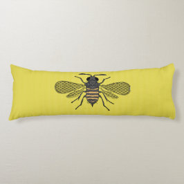 Cojín Decoración de abeja amarilla Gráficos vintage de a