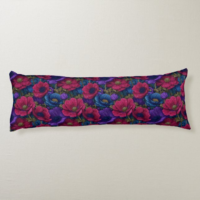 Cojín Decoración de comedor con estampado de anémonas vi (Reverso)
