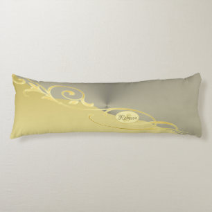 Cojín Decoración de oro de lujo en oro y plata, Monogram