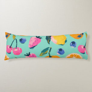 Cojín Decoración de pared de cocina con patrón de frutas