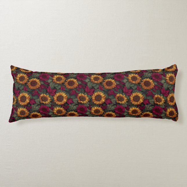 Cojín Decoración de suelo botánico de girasol Sofá retro (Anverso)