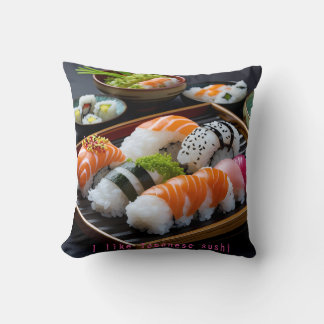 Cojín Decorativo 「日本の寿司:至福のひととき(Japanese Sushi: A Moment of Bliss)」