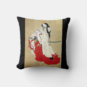 Cojín Decorativo 白拍子, bailarín de Shirabyōshi del 北斎, Hokusai,