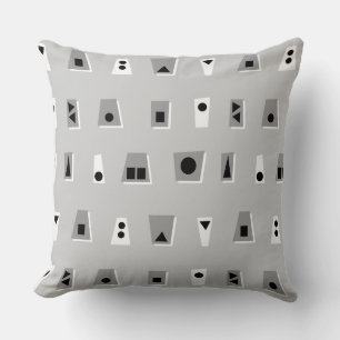 Cojín Decorativo 020216 - Gris, blanco y negro sobre gris CCCC
