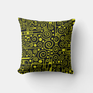 Cojín Decorativo 040512 - Amarillo bananero en negro