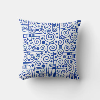 Cojín Decorativo 040512 - Azul marino sobre blanco