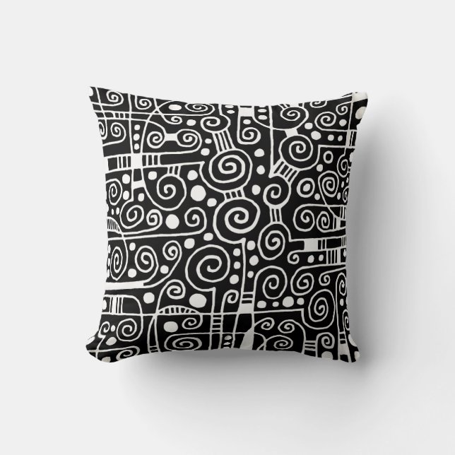 Cojín Decorativo 040512 - Blanco sobre negro (Anverso)
