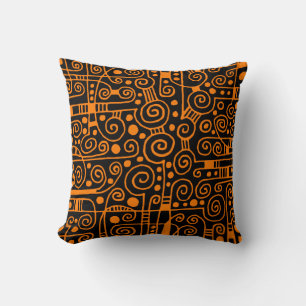 Cojín Decorativo 040512 - Naranja amarillo sobre negro