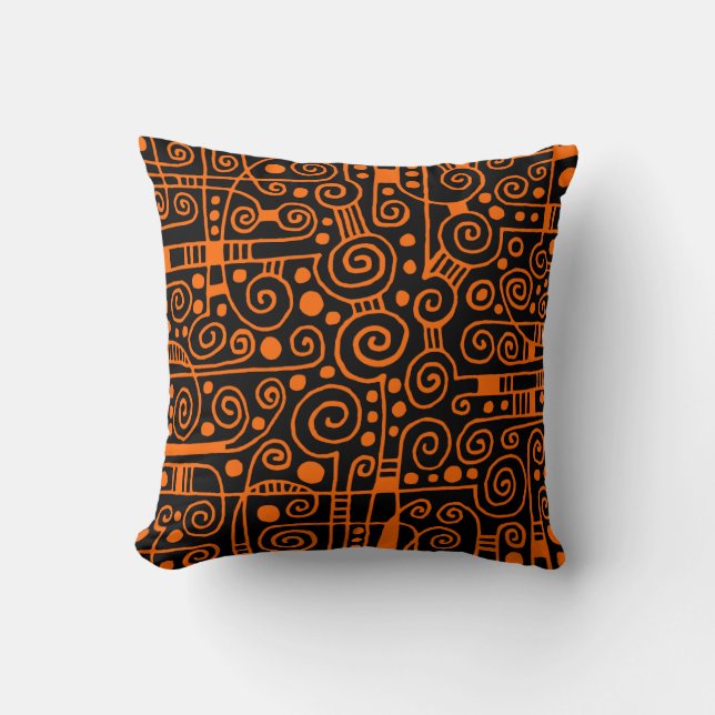 Cojín Decorativo 040512 - Naranja en negro (Anverso)