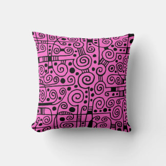 Cojín Decorativo 040512 - Negro sobre rosa