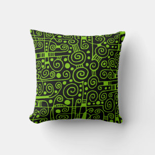 Cojín Decorativo 040512 - Verde marciano sobre negro