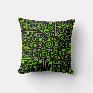 Cojín Decorativo 040512 - Verde marciano sobre negro